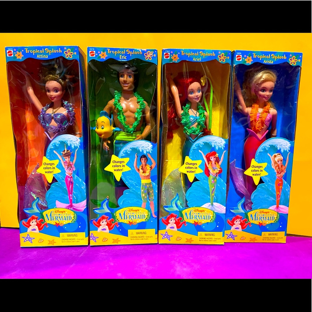 DISNEY VINTAGE 90’s THE LITTLE MERMAID TROPICAL SPLASH COLLECTABLE DOLLS BUNDLE